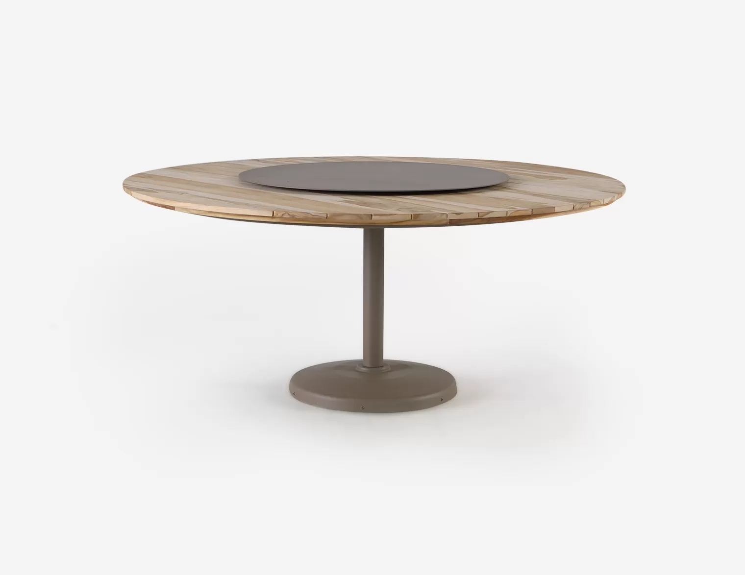 Mesa Base Concreto Tampo em Madeira com Giratório Calla